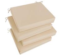 Basic Beyond - Cojín Cuadrado para Silla de Exterior para Muebles de Exterior, Juego de 4 Cojines Impermeables para Silla de jardín, 47 x 40,6 x 7,6 cm, Color Beige
