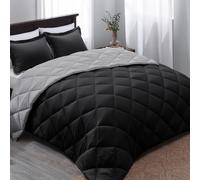 Basic Beyond Juego de Cama tamaño Queen: Negro, 1 edredón (88 x 92 Pulgadas) y 2 Fundas de Almohada (20 x 26 + 2 Pulgadas)