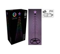 Basic & co Árbol de navidad con 370 led rgb, negro, 2,10 m