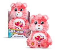 Basic Fun Care Bears Peluche colorido de 35 cm - Oso Love-A-Lot - Juguete suave ecológico con insignia de vientre luminoso - Colección vibrante para niños y fans
