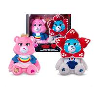 Basic Fun Care Bears x Stranger Things Set de 2 Peluches - Cheer Bear como Eleven & Grumpy Bear como Demogorgon - Edición Limitada - Regalo para Fans