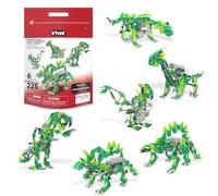 Basic Fun K'NEX Dynamic Dinos - Construye Dinosaurios con Bolsa de Almacenamiento - Juego Stem para niños Desde 7 años