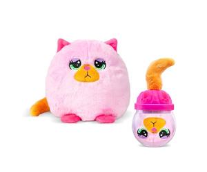 Basic Fun Misfittens Nuevo Peluche Surpresa Merkitties Fishbowl Wave 1, Gato para Niñas y Niños, Regalo Coleccionable, Juguete