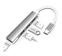 BASIC HOUSE 4 en 1 USB tipo C a 3 puertos USB 2.0 USB 1 puerto 3.0 PD puerto de carga Hub adaptador multifunción (Tipo-C espacio gris 4 puertos)