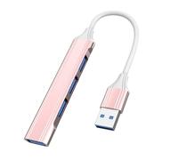 BASIC HOUSE 4 en 1 USB Tipo-C a 3 puertos USB 2.0 USB 1 puerto 3.0 PD puerto de carga Hub Adaptador multifunción (USB Rosa)