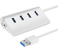 BASIC HOUSE USB-Hub 3.0 con 4 puertos, alta velocidad de transferencia de datos, USB-Hub, 4 puertos de data-USB, USB-Hub-Splitter (puerto USB 4/blanco)