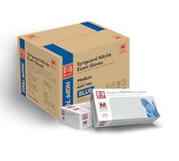Basic Intco Guantes médicos de examen de nitrilo azul - sin látex y sin polvo - NGPF-7002 (caso de 1,000), mediano