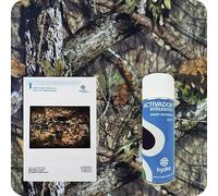 BASIC Kit Hidroimpresion Incluye: 1 Activador hidroimpresión 400 ml + 1 Manual de instrucciones + 1 Lámina de hidroimpresión camuflaje Medidas: Ancho: 50cm. Largo: 400cm (HCA-152)