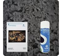 BASIC Kit Hidroimpresion Incluye: 1 Activador hidroimpresión 400 ml + 1 Manual de instrucciones + 1 Lámina hidroimpresión fibra de carbono forjado Medidas: Ancho: 50cm. Largo: 100cm (HFC-131)