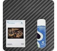 BASIC Kit Hidroimpresion Incluye: 1 Activador hidroimpresión 400 ml + 1 Manual de instrucciones + 1 Lámina para hidroimpresión fibra de carbono Medidas: Ancho: 50cm. Largo: 100cm (HFC-124)