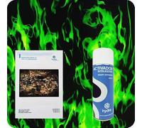 BASIC Kit Hidroimpresion Incluye: 1 Activador hidroimpresión 400 ml + 1 Manual de instrucciones + 1 Lámina de hidroimpresión llamas calaveras Medidas: Ancho: 100cm. Largo: 100cm (HLC-003)