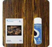 BASIC Kit Hidroimpresion Incluye: 1 Activador hidroimpresión 400 ml + 1 Manual de instrucciones + 1 Lámina de hidroimpresión efecto madera Medidas: Ancho: 50cm. Largo: 200cm (HMA-311)