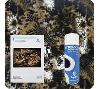 BASIC Kit Hidroimpresion Incluye: 1 Activador hidroimpresión 400 ml + 1 Manual de instrucciones + 1 Lámina para hidroimpresión camuflaje Medidas: Ancho: 50cm. Largo: 100cm (HCA-127)