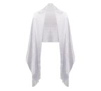Basic Sense Chal de red metálica para mujer, bufanda de noche brillante, elegante envoltura de boda y cubierta para vestidos formales, Blanco y plateado., talla única