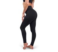 Basic Treasure Leggings opacos para mujer, cintura alta, leggings deportivos largos para mujer, pantalones de deporte, gimnasio, yoga, pantalones largos, Negro , L-XL