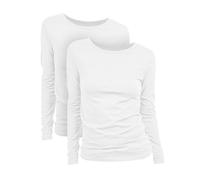 Basic Treasure Pack de 2/3 Camisetas Mujer, Manga Corta o Larga, Algodón | 100% algodón suave y duradero | Etiqueta impresa, sin roces en el cuello | Casual o formal, S-XL | Cuello redondo