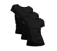Basic Treasure Pack de 2/3 Camisetas Mujer, Manga Corta o Larga, Algodón | 100% algodón suave y duradero | Etiqueta impresa, sin roces en el cuello | Casual o formal, S-XL | Cuello redondo