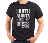 Básica Manga Dakota del Sur conquista el Monte Camiseta Deportiva | Tee estampados Manga Corta Hombre para gimnasio Entrenamiento Running
