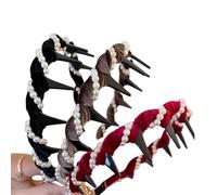 Basicallyt Retro High Skull Pearl Headband, Samewith Retro Fashion High Skull Headband, Watchatest Vintage Elegant Cranium Artificial Pearl Hairband for Party or Daily Life (3Pcs C)