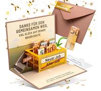 BASICBIRD Tarjeta emergente con nuevo trabajo, regalo de despedida para colegas, cambio de trabajo, regalo de despedida colega, tarjeta de nuevo comienzo, despedida de colega, tarjeta de despedida