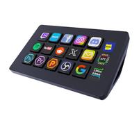 Basicolor Almohadilla macro, cubierta de controlador de transmisión con 15 teclas macro personalizables compatibles con OBS/PowerPoint/Excel/YouTube/Word/Photoshop/Adobe Premiere Pro Windows 10/Mac