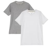 BASICSONLY Paquete 2 Camisetas Básicas Hombre - Elige Colores y Tallas (FR/ES, Letras, S, Regular, Regular, 1 Blanco + 1 Gris)