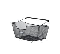Basil Base M Multi System - Cesta para Bicicleta, Color Negro, multisistema NX, Compatible con MIK, Racktime y Todas Las Placas portaequipajes, Resistente a la Intemperie y Resistente, Ideal para