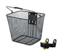 Basil Bilbao - Cesta para Bicicleta (Rueda Delantera, Incluye Sistema KF), Color Negro