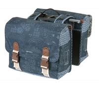 Basil Boheme MIK - Alforja Doble para Bicicleta (35 L, Impermeable, Incluye Placa adaptadora MIK, día a día y el Ocio), Color Azul