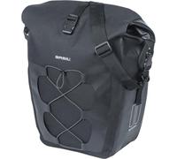 Basil Bolsa Individual L MIK Hooks - 25 - 31 L - Impermeable IPX3 - Cierre Enrollable - Bolsillo Delantero de compresión - Lona de poliéster - Reflectante - Correa de Hombro Desmontable - Negro