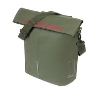 Basil City Shopper - Bolsa de Bicicleta Compatible con MIK Hook, 14-16L, Verde Musgo