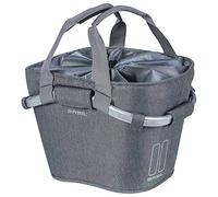 BASIL Classic Carry All Klickfix Cestino anteriore, Unisex Adulto, Grey Melee, 15 litri