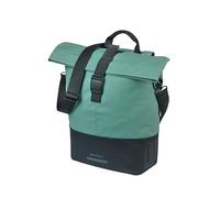 Basil Cove - Alforja para Bicicleta, Resistente al Agua, 14-16L, Reflectante, de Material Reciclado, Compatible con MIK, 29 x 14,5 x 36 cm, Color Verde/Blanco