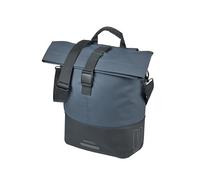 Basil Cove - Alforja para Bicicleta, Resistente al Agua, 14-16L, Reflectante, de Material Reciclado, Compatible con MIK, 29 x 14,5 x 36 cm, Color Azul y Blanco