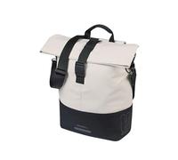 Basil Cove - Alforja para Bicicleta, Resistente al Agua, 14-16L, Reflectante, de Material Reciclado, Compatible con MIK, 29 x 14,5 x 36 cm, Color Negro y Blanco