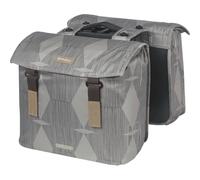Basil Elegance MIK - Bolsa Doble (40 - 49 L, Impermeable, sostenible de Materiales reciclados, Incluye Placa adaptadora MIK con Cerradura, Ideal para el día a día y Las Compras)