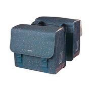 Basil Flair - Alforja Doble para Bicicleta (35 L, Impermeable, poliéster Reciclado, Compatible con MIK y Racktime), Color Azul