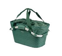 Basil Flair Carry All - Cesta Trasera para Bicicleta, Sistema MIK, con Cerradura, Resistente a la Intemperie y Elegante, 22 litros, Color Verde
