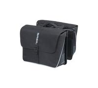 Basil Forte MIK - Bolsa Doble (35 L, Impermeable, Incluye Placa adaptadora MIK con Cerradura), Color Negro