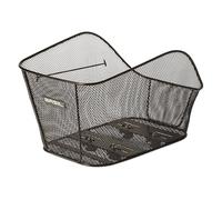 Basil Icon - Cesta Trasera Multisistema NX - Grande - Acero de Malla Estrecha - Montaje Fijo Sistema WSL - Ancho y Longitud Ajustables - Compatible con Muchos portaequipaje E-Bike - 38 x 26 x 16 cm