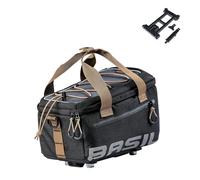 Basil Miles MIK - Alforja para portaequipajes (7 L, Resistente al Agua, Incluye Sistema MIK bloqueable), Color Negro y marrón