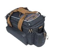 Basil Miles XL Pro MIK - Alforja para portaequipajes, 9-36L, Resistente al Agua, Incluye Sistema MIK con Cerradura, Ideal para Viajes Largos, Color Negro y marrón