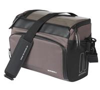 Basil Move KF - Bolsa para Manillar (7-8 L, Impermeable, poliéster Reciclado, Incluye Placa adaptadora KF, Ideal para el día a día), Color marrón