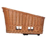 Basil Pasja MIK L - Cesta para Bicicleta para Perros, 38 l, Parte Trasera de Mimbre Trenzado a Mano, Incluye Placa adaptadora MIK con Cerradura, extraíble, con cojín Lavable, Ideal para Paseos en