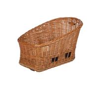 Basil Pasja Mik M - Cesta para Bicicleta para Perros, 30 l, Trasera, de Mimbre sostenible, Incluye Placa adaptadora MIK con Cerradura, extraíble, con cojín Lavable, Ideal para Paseos en Bicicleta con