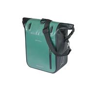 Basil Rivo - Alforja Individual para Bicicleta, Impermeable, 12-15 L, Reflectante, de Lona, con Ganchos MIK, 25 x 14 x 38 cm, Color Verde