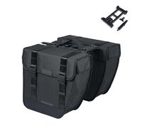 Basil Tour Mik - Bolsa Doble (28 L, Resistente y Resistente a la Intemperie, Incluye Sistema MIK con Cerradura), Ideal para Compras y Paseos en Bicicleta