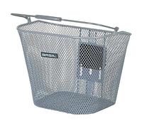 Basil Unisex - Adultos Bremen KF Cesta Delantera Plata, 25 x 34 x 28 cm
