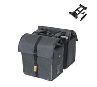 Basil Urban Dry Double Bag MIK - Bolsa Impermeable para Bicicleta (50 L, con Placa adaptadora MIK, Ideal para desplazamientos, Compras Grandes y Viajes Diarios)