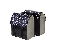 BASIL Urban Load Doble Bolsa, Unisex-Adultos, Black Reflective/White, 41 cm x 18 cm x 46 cm